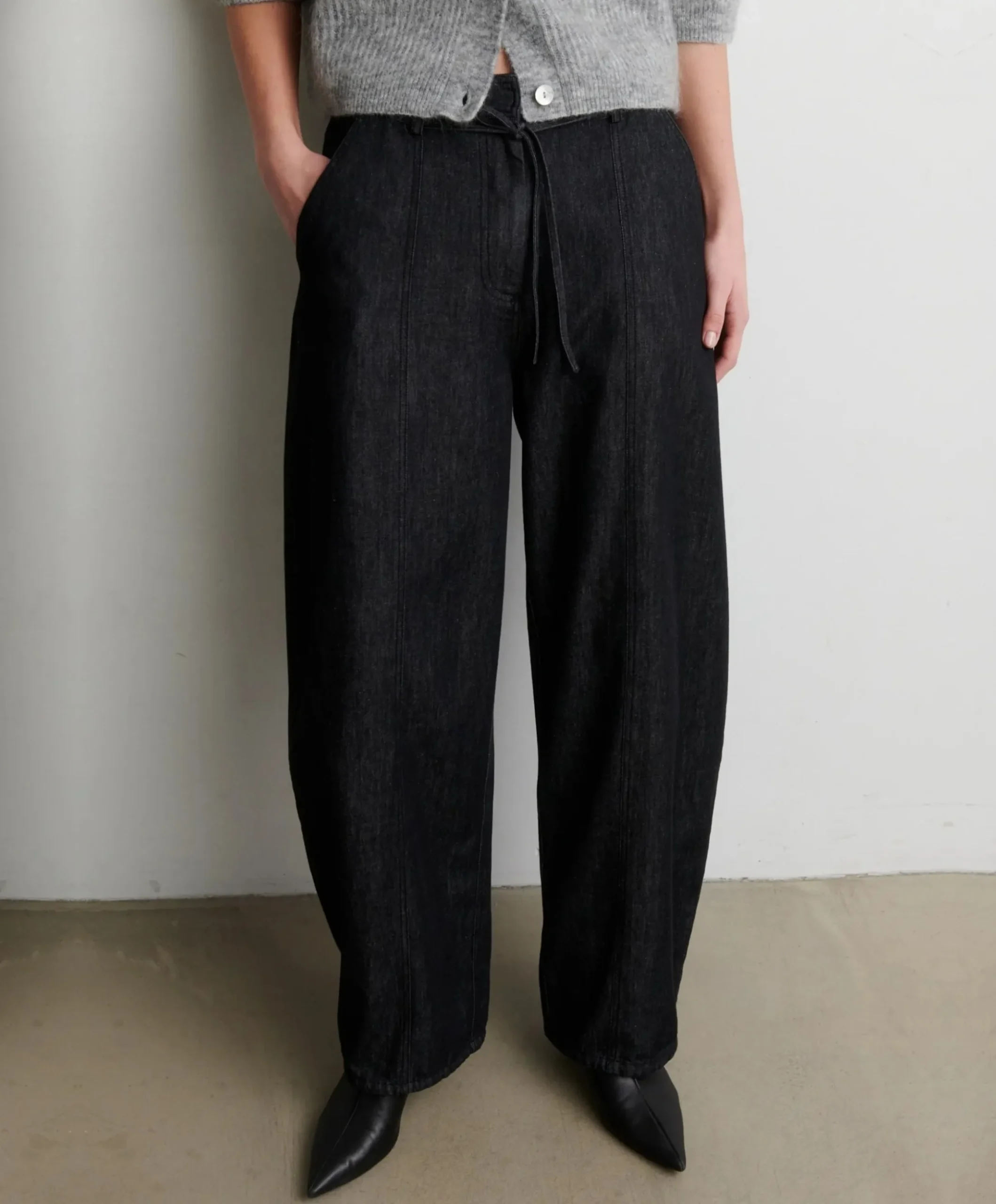 Dera Denim Cargo Trousers dames broek zwart