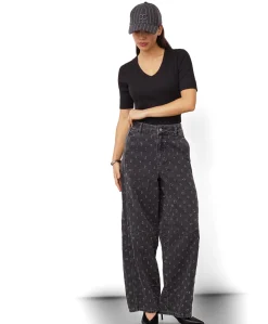 DerriCC Dot dames jeans grijs