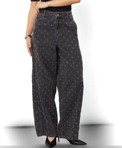 DerriCC Dot dames jeans grijs