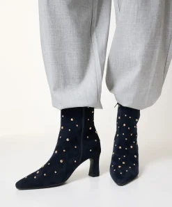 Desdemona dames enkellaarzen blauw