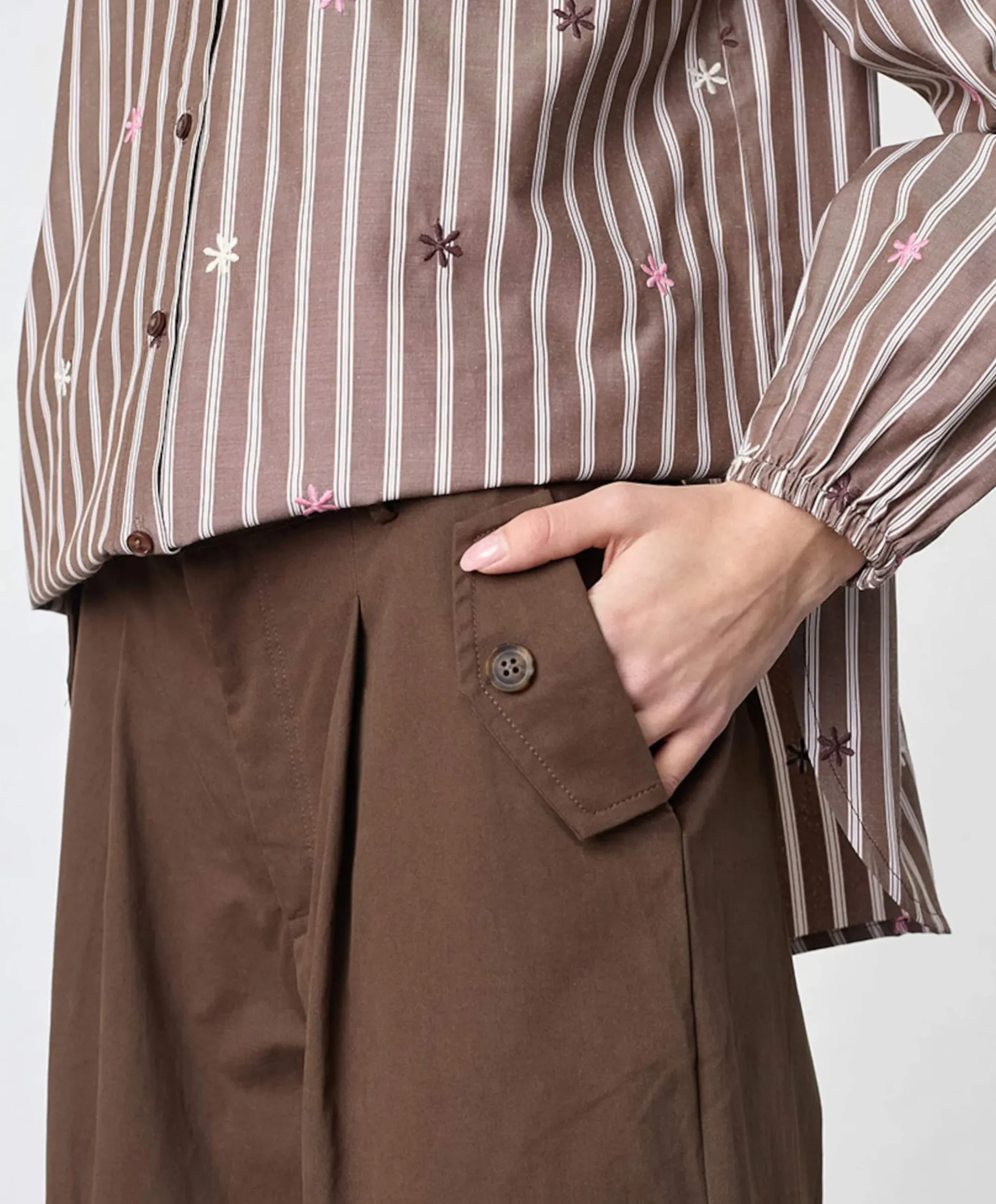 EDITH-PA dames broek bruin