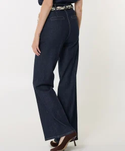 effen-recht dames jeans blauw