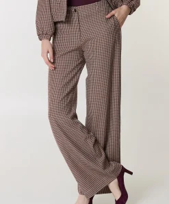 ELIEKE CHECK dames broek beige