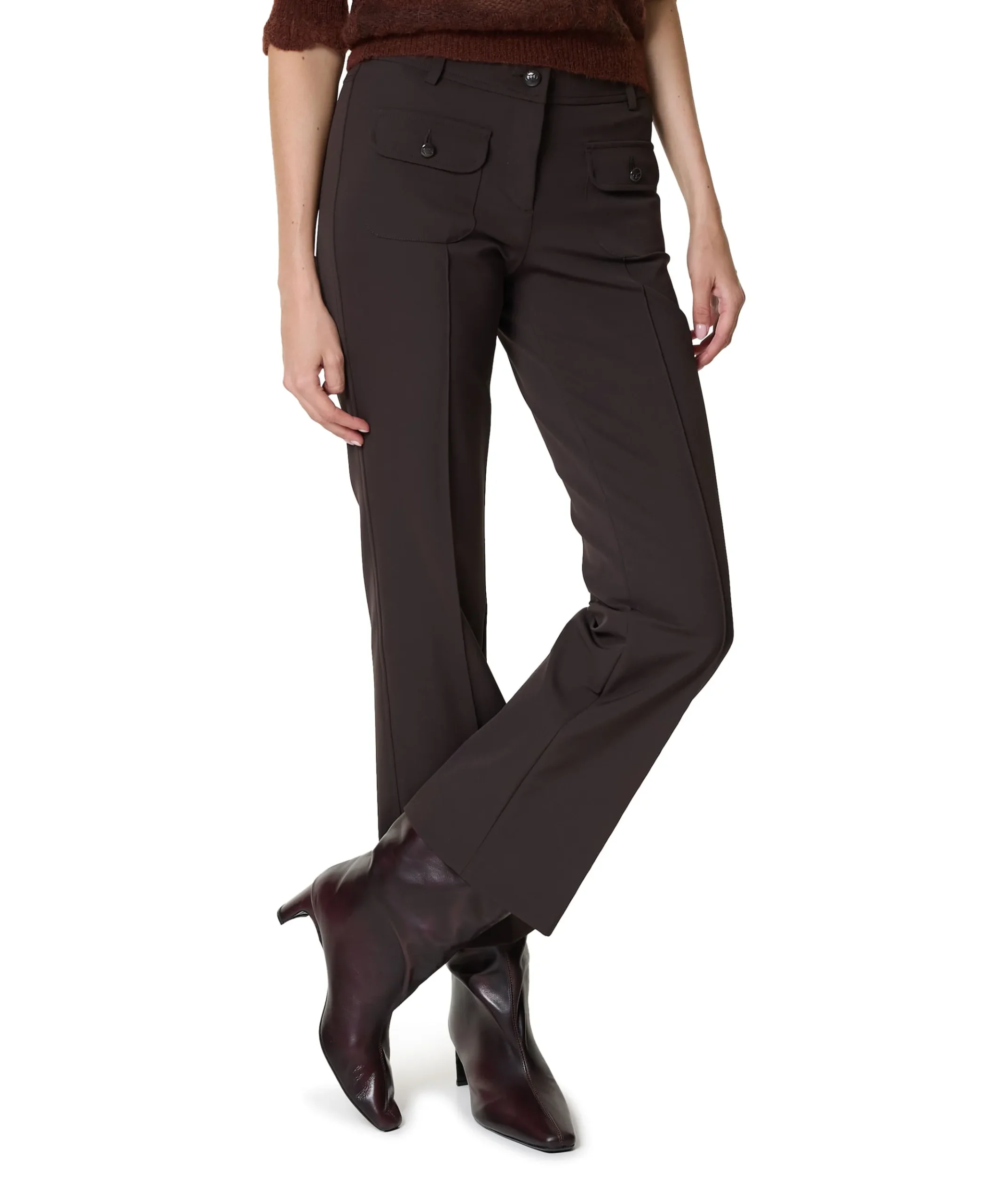 Farah patched pocket dames broek bruin
