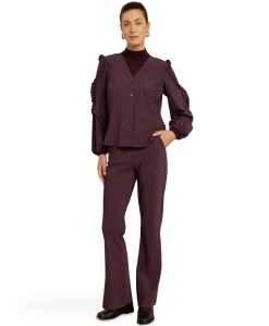 Flair bonded dames broek bordeaux
