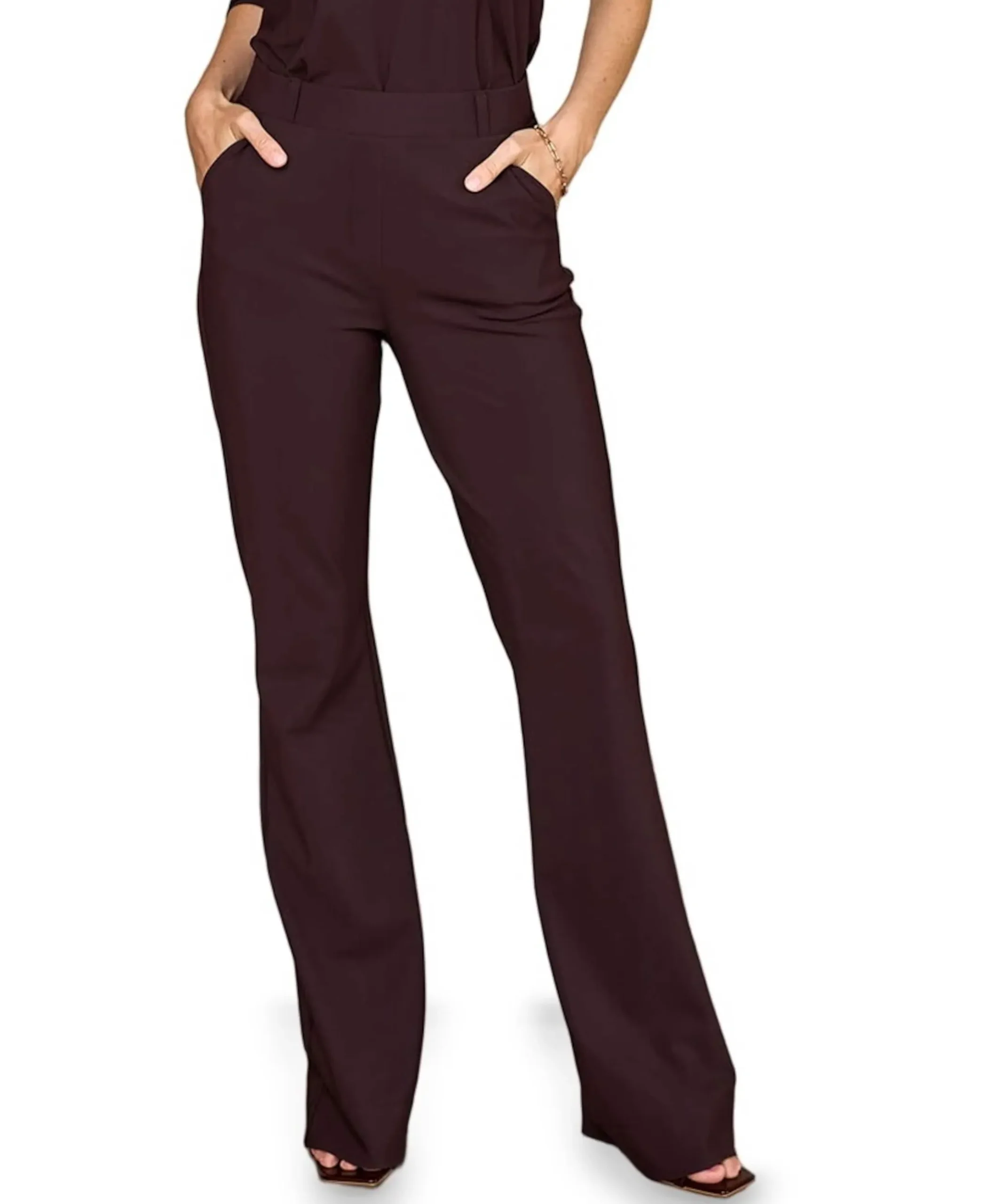 Flair LONG bonded trousers dames broek bruin