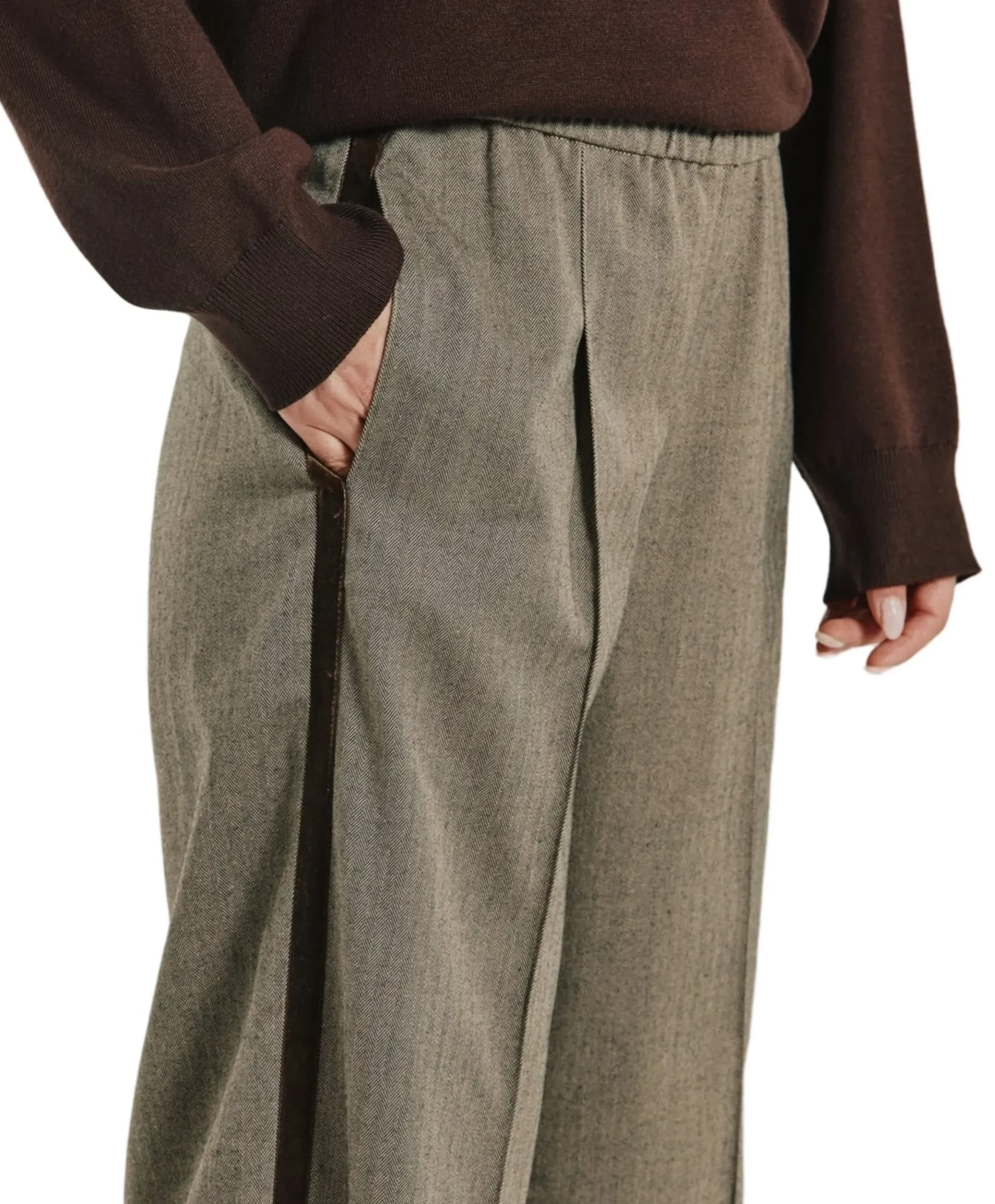 FQSOFY dames broek bruin