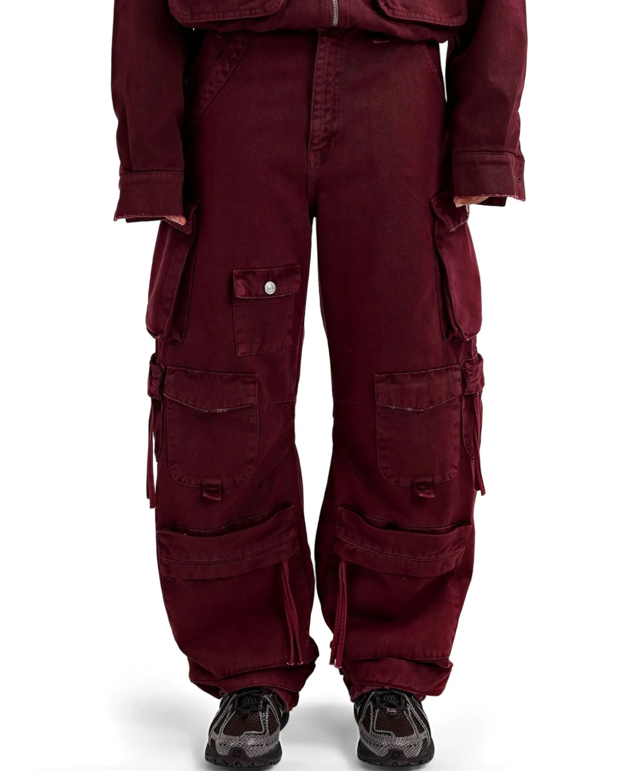 Franca Balloon Cargo dames jeans rood