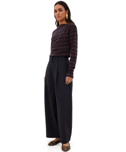 frida copper stripe dames broek blauw