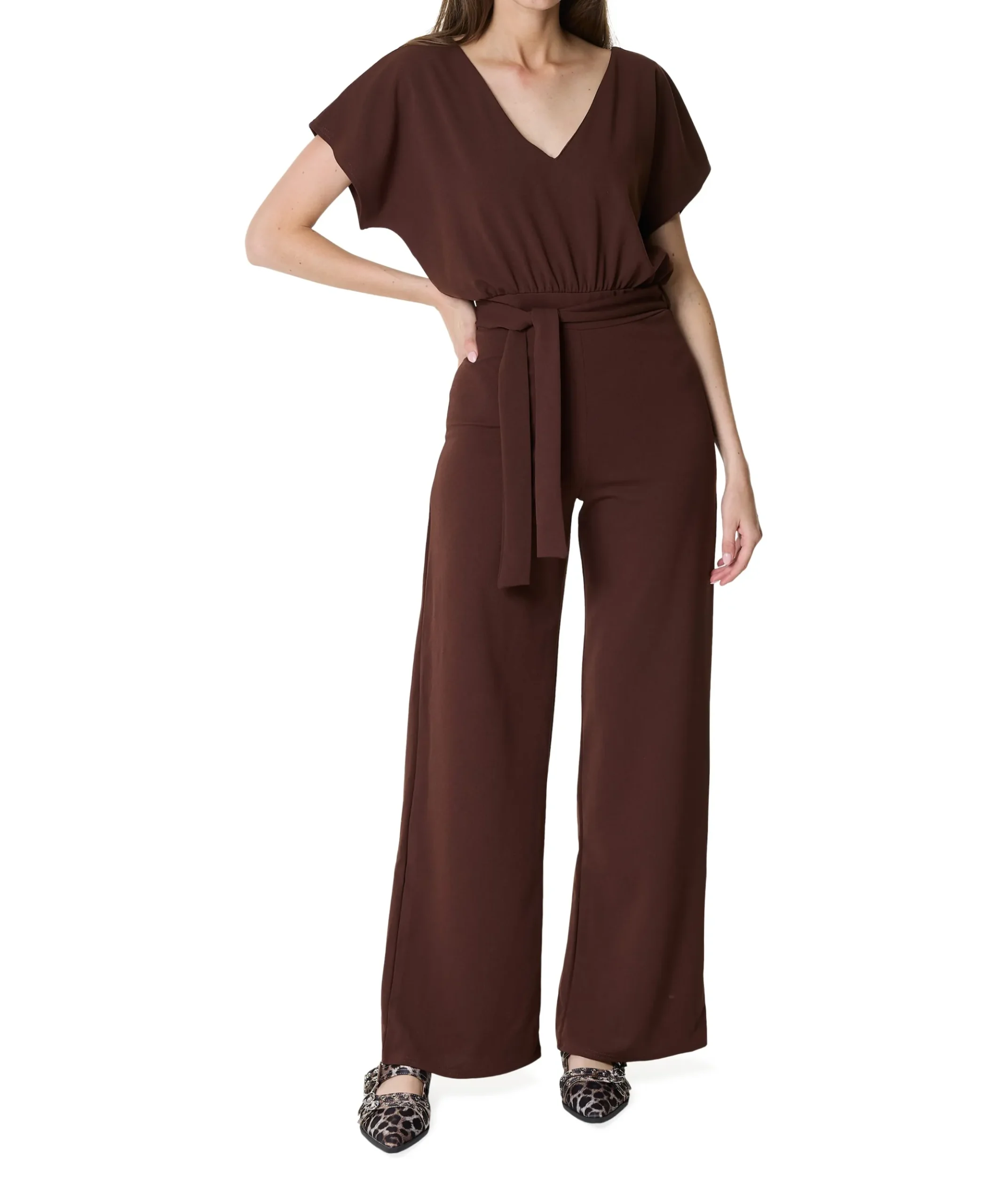 Girl-ju.v dames jumpsuit bruin