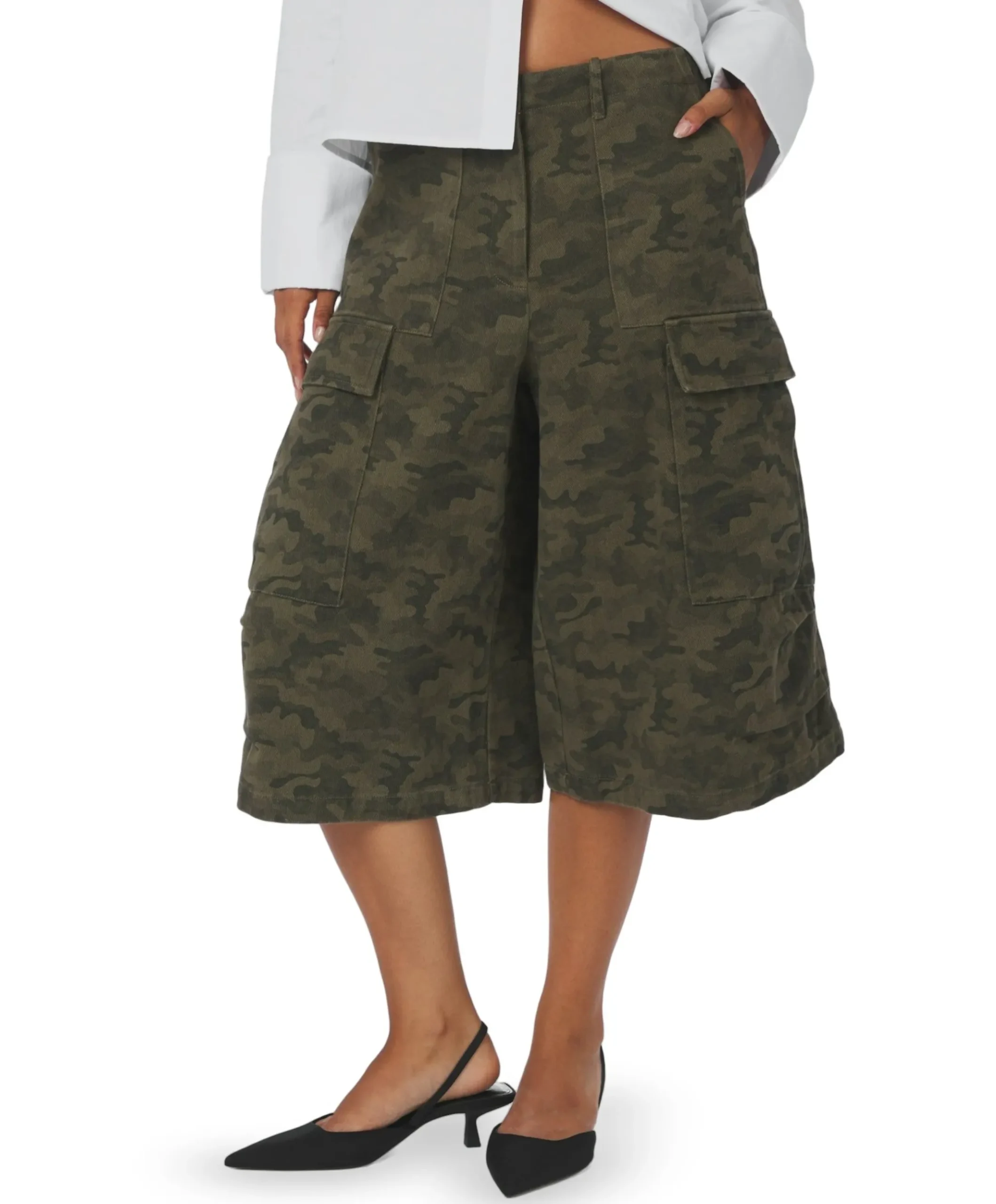 Islana Camou dames korte broek groen
