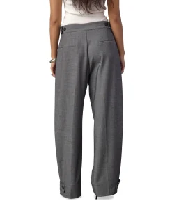 JackyCC Pleat dames broek grijs