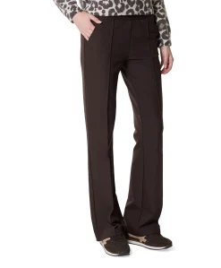 Jenny Wide Flared dames broek bruin