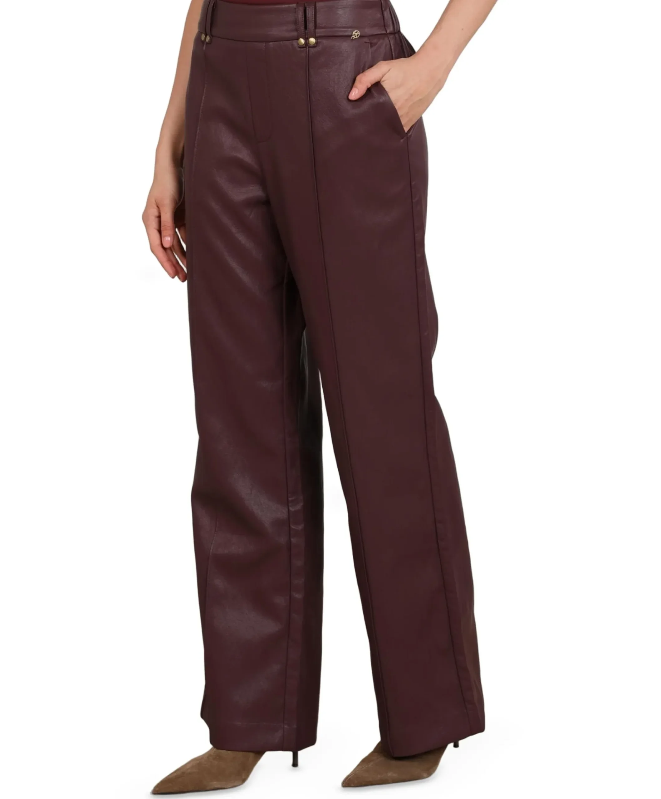 Jill PU dames broek rood