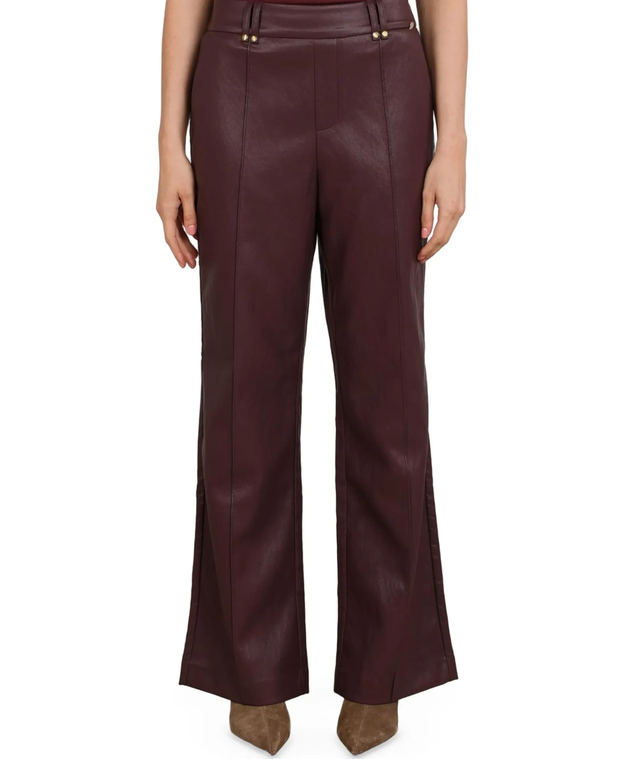 Jill PU dames broek rood