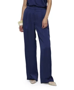 Jules satin pants dames broek blauw