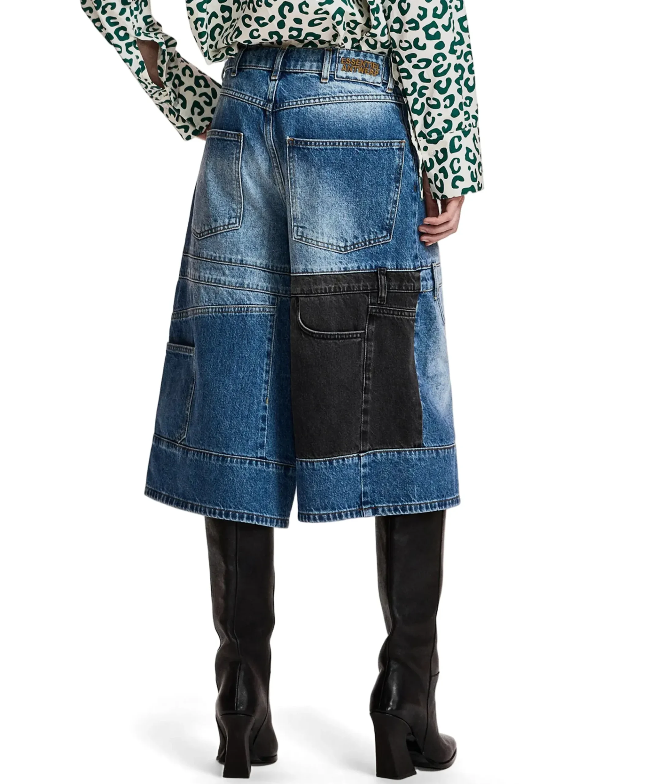 Kea Patchwork dames jorts blauw