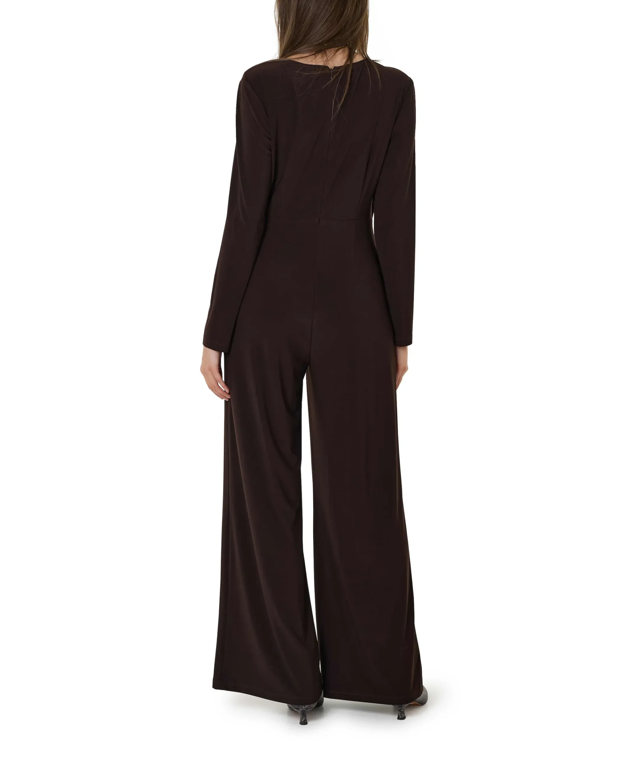 Knit dames jumpsuit bruin