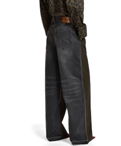 Krisp Fabric Mix dames jeans groen