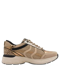 Lace-up dames sneakers beige