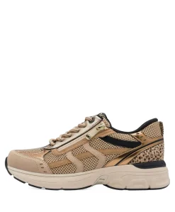 Lace-up dames sneakers beige