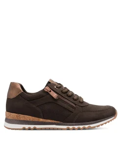 Lace-up dames sneakers bruin