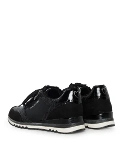 Lace-up dames sneakers zwart