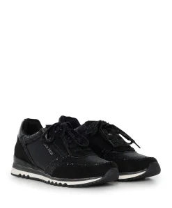 Lace-up dames sneakers zwart