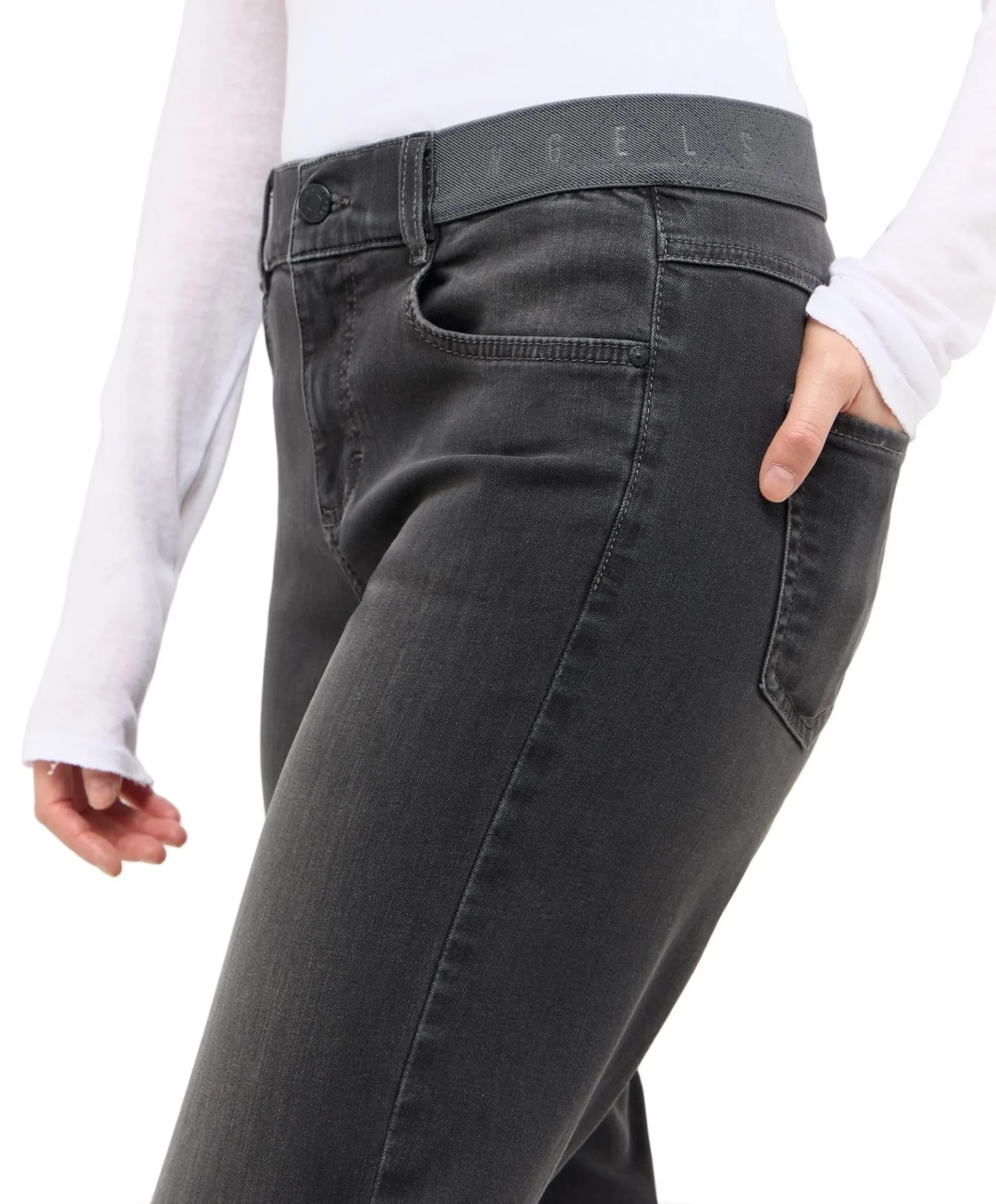 LARA SPORTY dames jeans grijs
