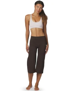 Lauri Wide dames capri broek bruin
