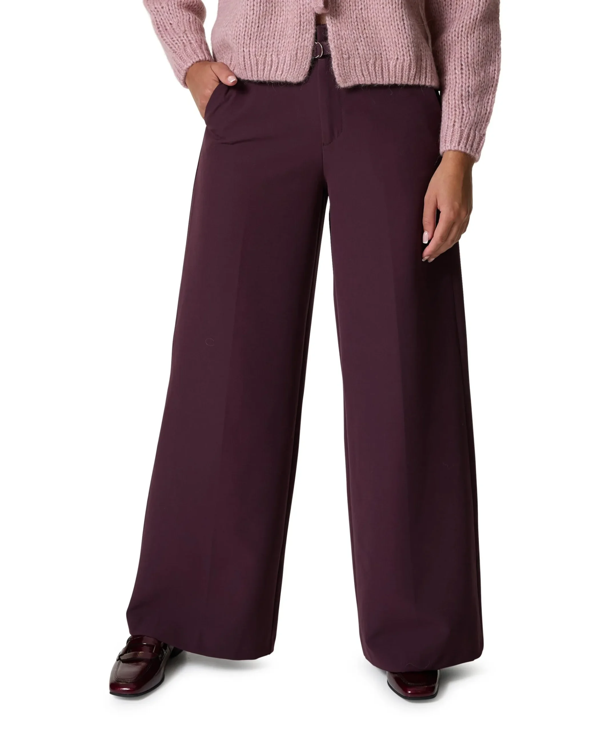LIVA CHIC BELT dames pantalon bordeaux