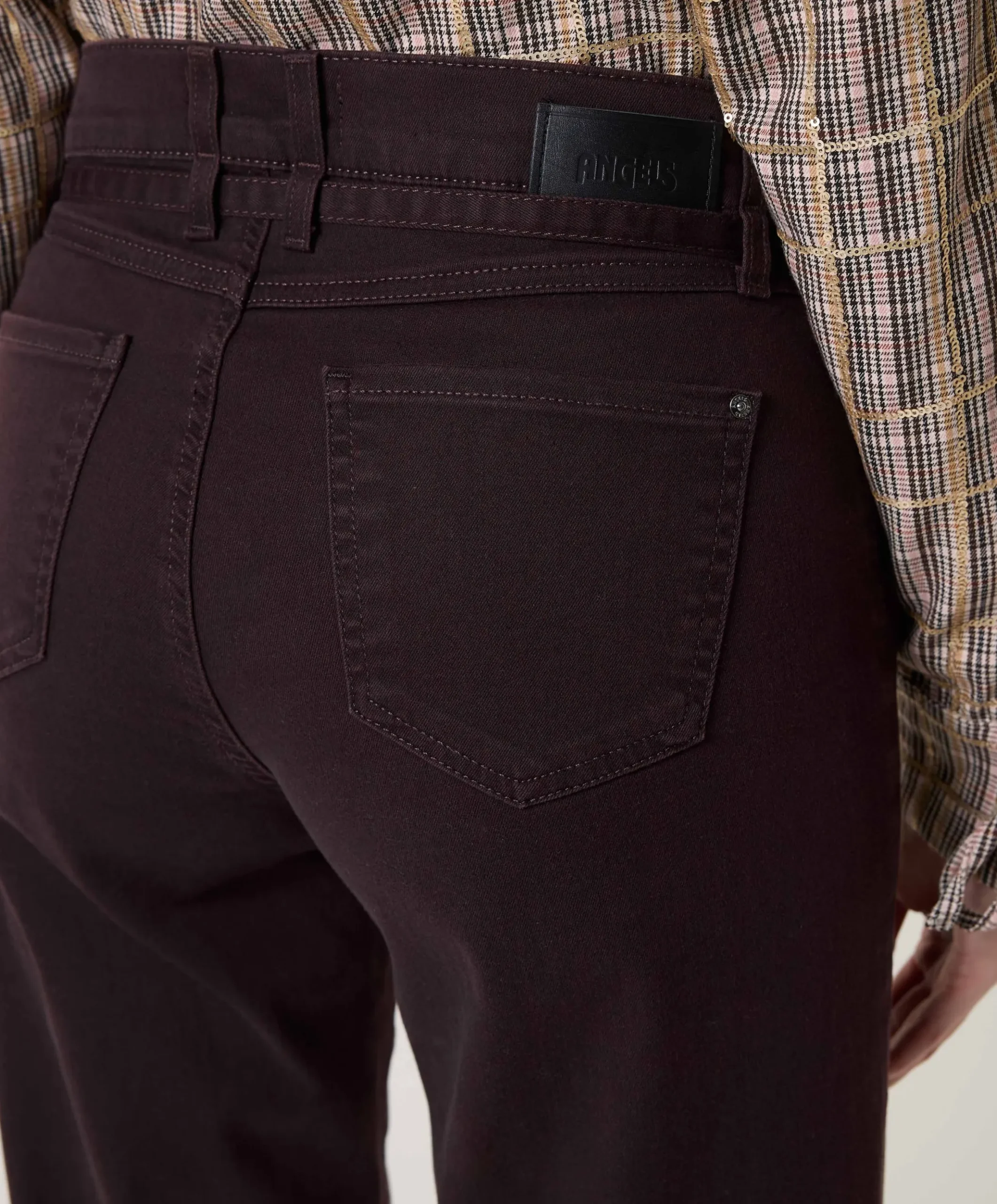 LIZ BELT dames jeans bordeaux