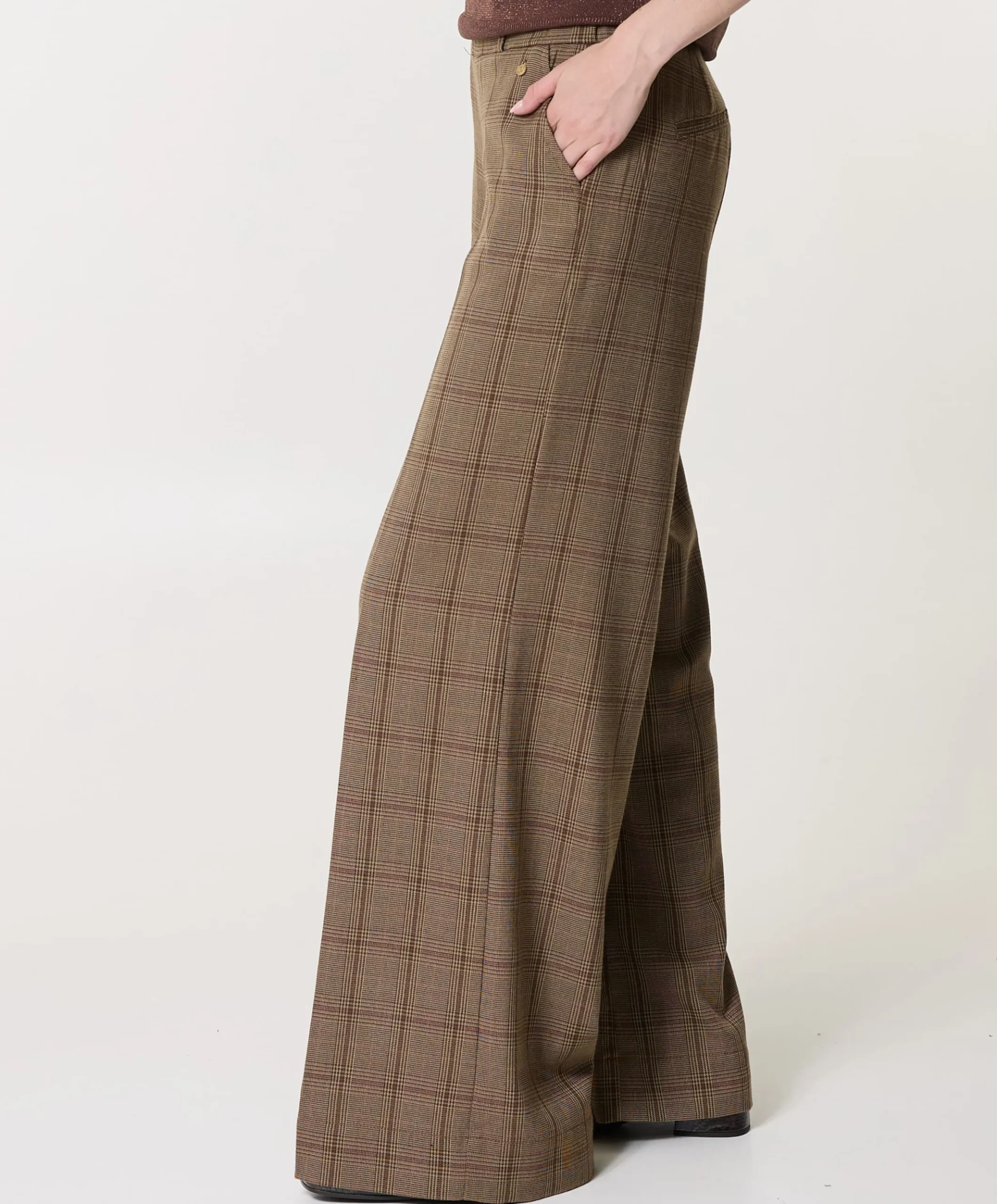 Lizzy - Check - 205 dames broek bruin