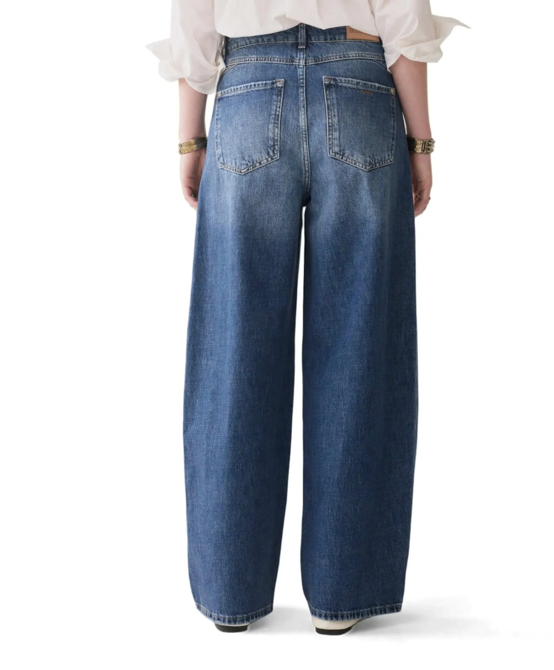 Loose fit Mid weight cotton dames jeans blauw