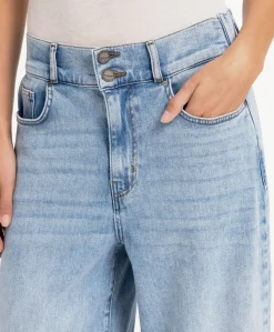 Losvallende dames jeans blauw