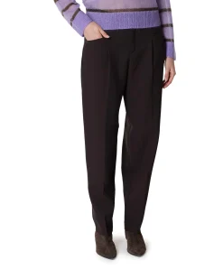 Mara Momfit Pleat dames broek bruin