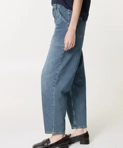 Mara Tapered Worker dames jeans blauw