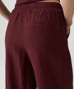 Marou crinkled dames culotte bordeaux