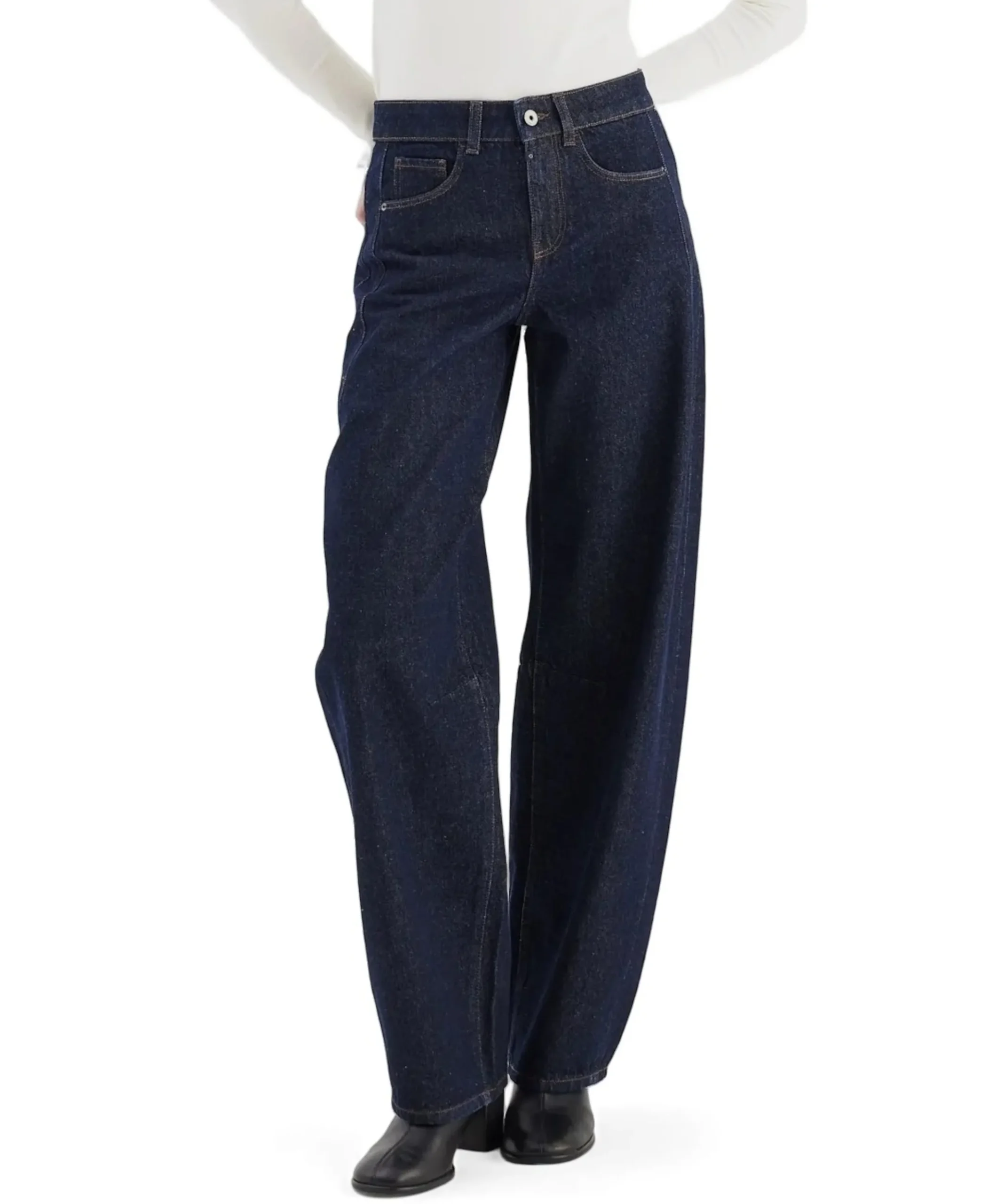 mid waist balloon jeans dames jeans blauw