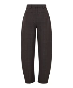 MSCHJohnna HW Barrel CHK dames broek bruin