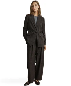MSCHJohnna HW Barrel CHK dames broek bruin