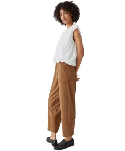 Myha barrel velours dames broek bruin