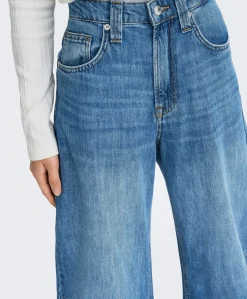 ONLFRANKIE HW ANK BARREL DNM DOT548 dames jeans blauw