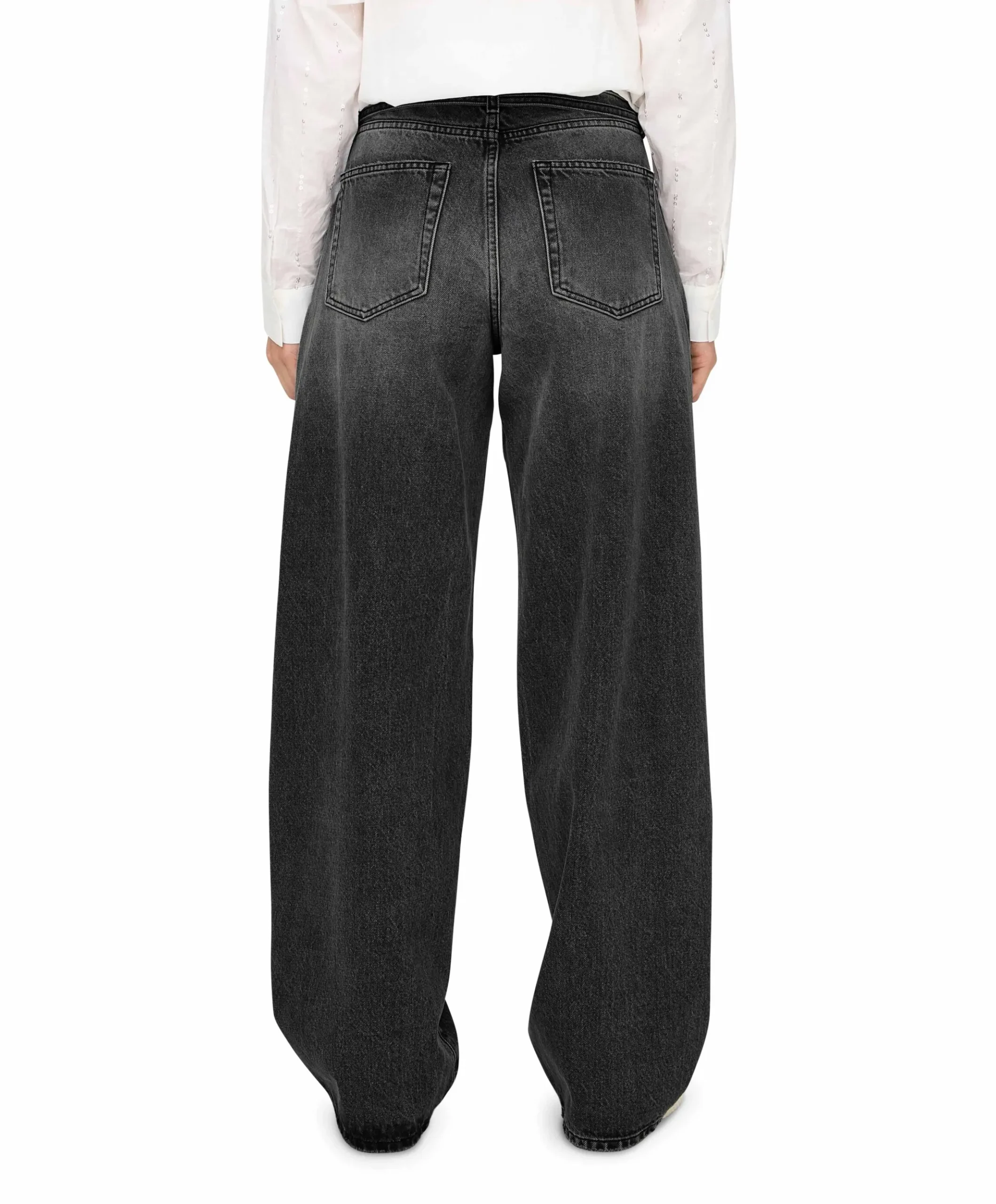 ONLGIANNA MW STRAIGHT DNM DOT980 NO dames jeans zwart