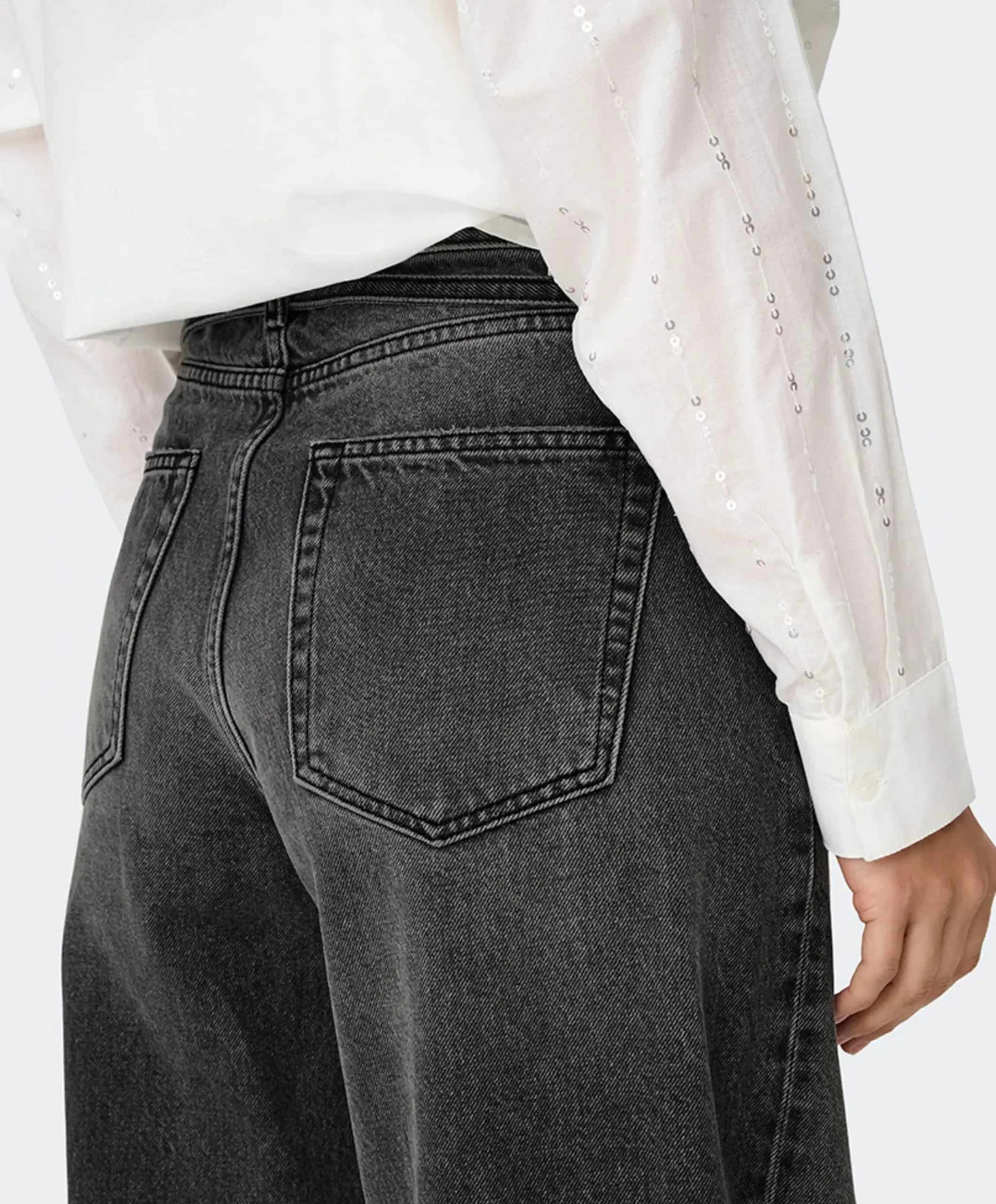 ONLGIANNA MW STRAIGHT DNM DOT980 NO dames jeans zwart
