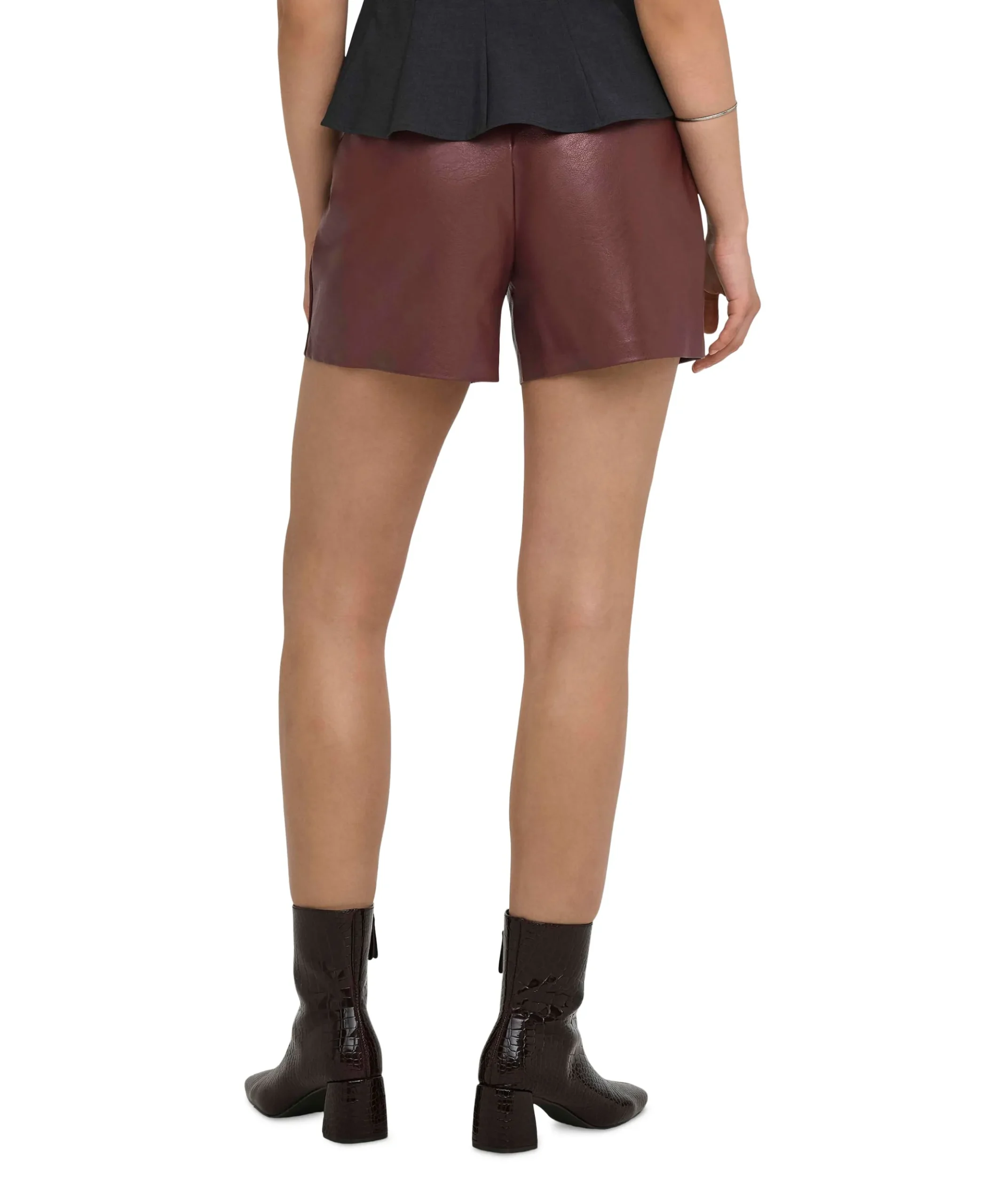 ONLJULIA FAUX LEATHER SHORTS OTW dames korte broek bruin