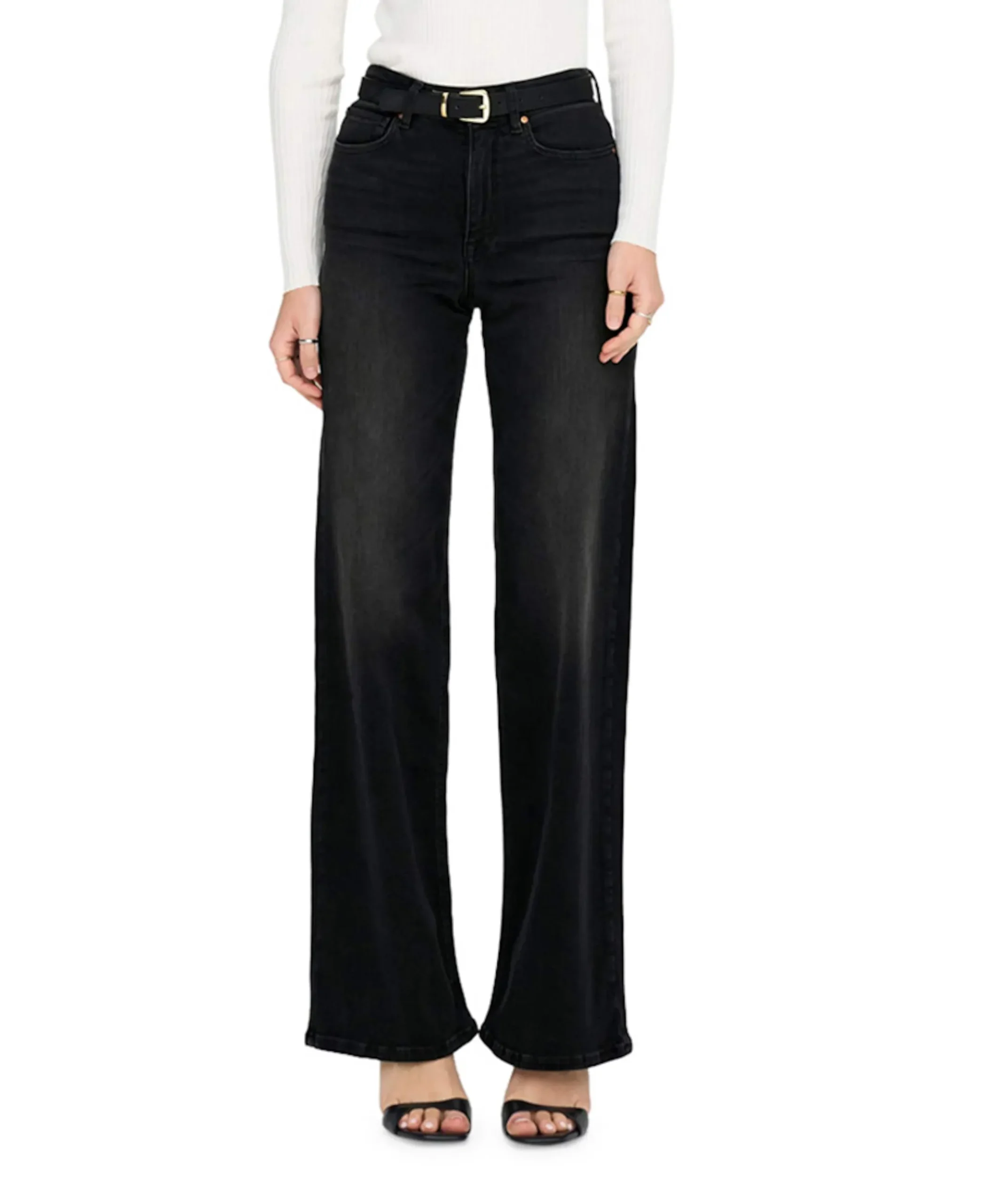 ONLMADISON BLUSH HW WIDE DNM CRO099 dames jeans zwart