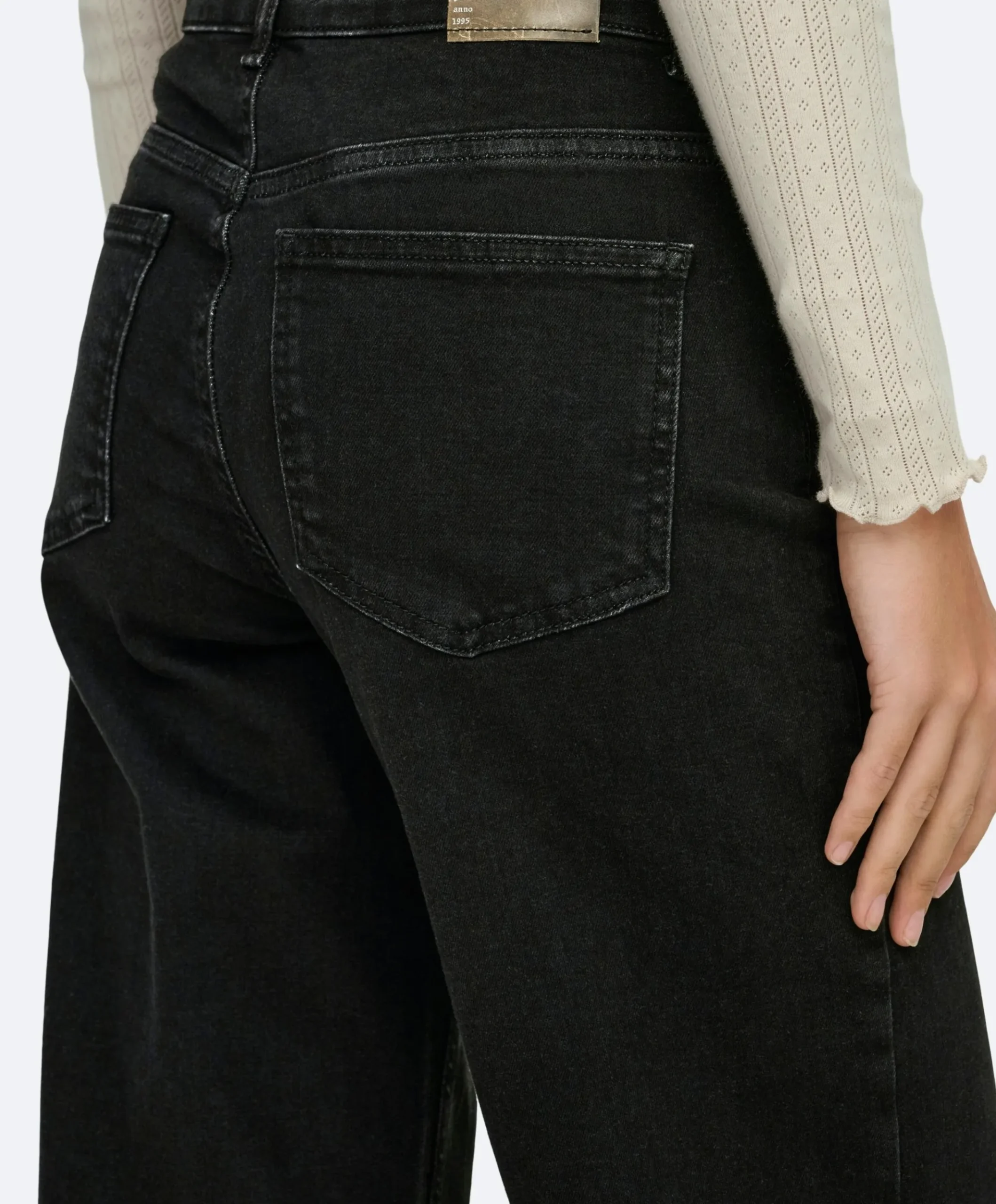 ONLMADISON BLUSH HW WIDE DNM CRO099 dames jeans zwart
