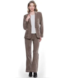Pants velours dames broek beige