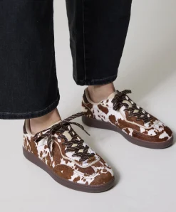 PARK PRINT dames sneakers bruin